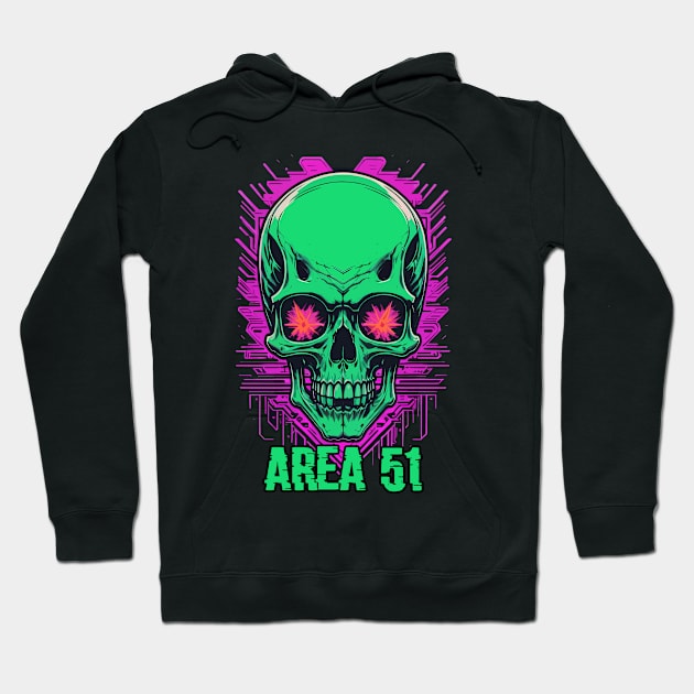 Area 51 Skull Hoodie by DeathAnarchy